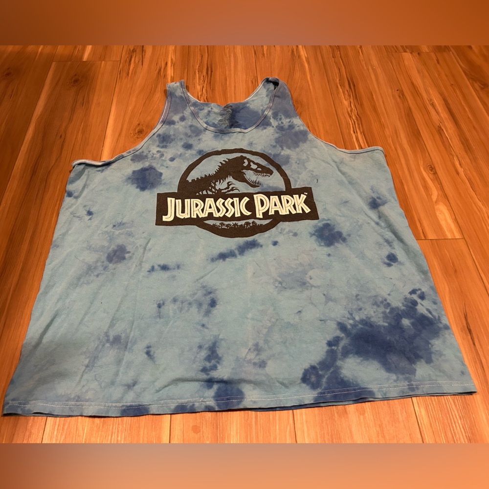 Jurassic Park Mens Blue Muscle Tank Top Size XXL